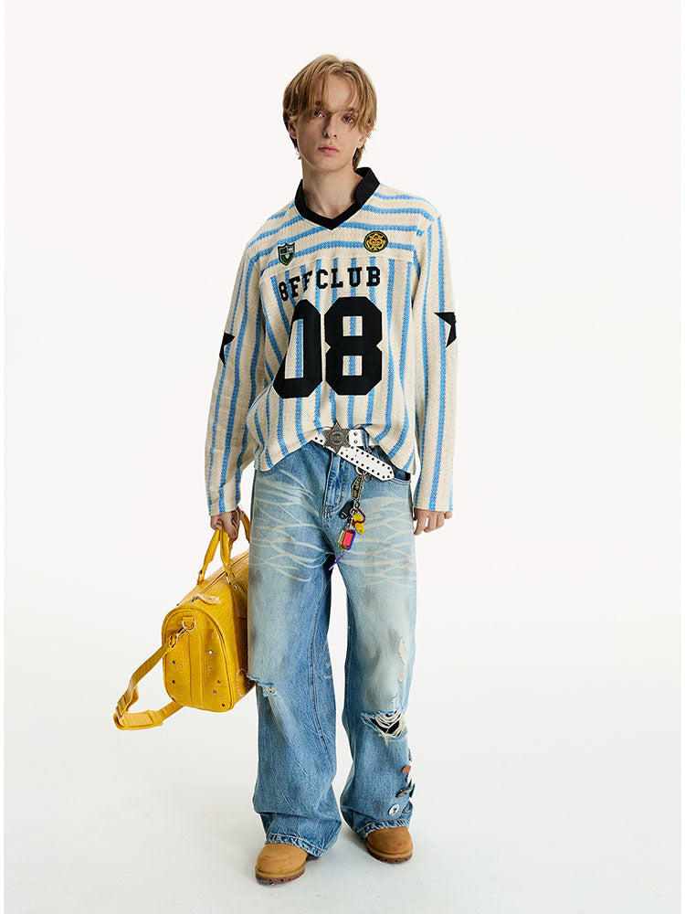 EAC–RetroJersey Striped Cropped Tee