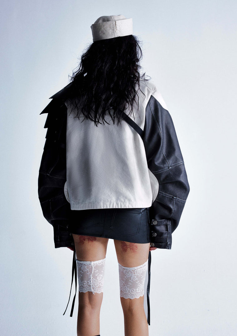 MotoBlade Panelled Leather Jacket