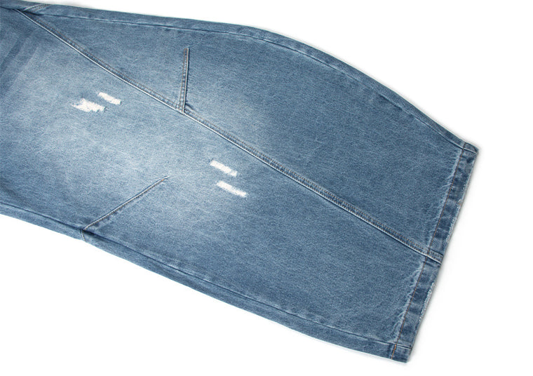 EAC–Distressed Curved Jeans