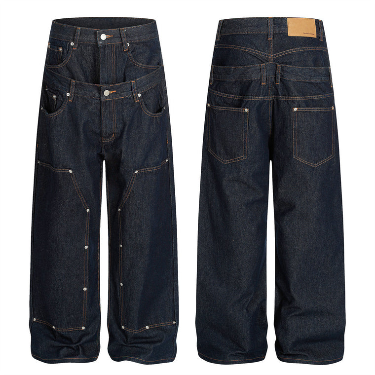 TwinBelt Patchwork Jeans