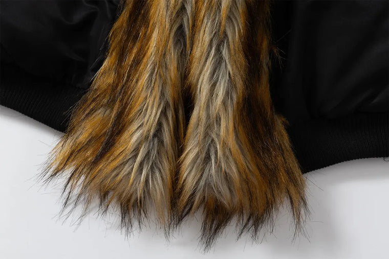 EAC–Insulated Faux Fur Collar Bomber Jacket