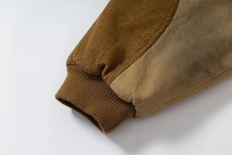 EAC–Vintage Wash Fur-Trim Hooded Jacket