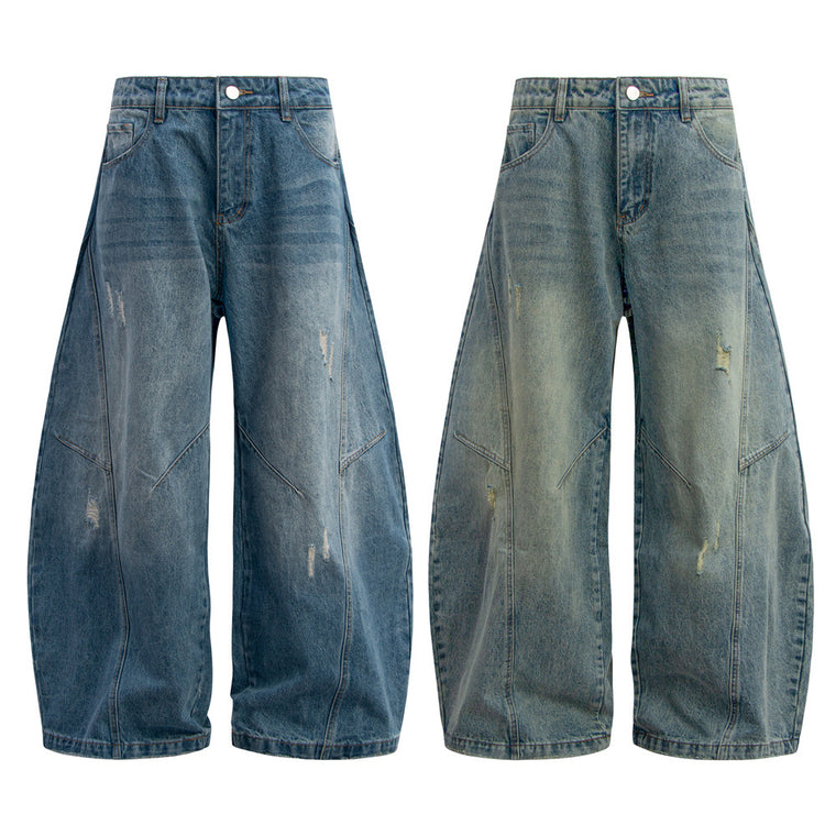EAC–Distressed Curved Jeans