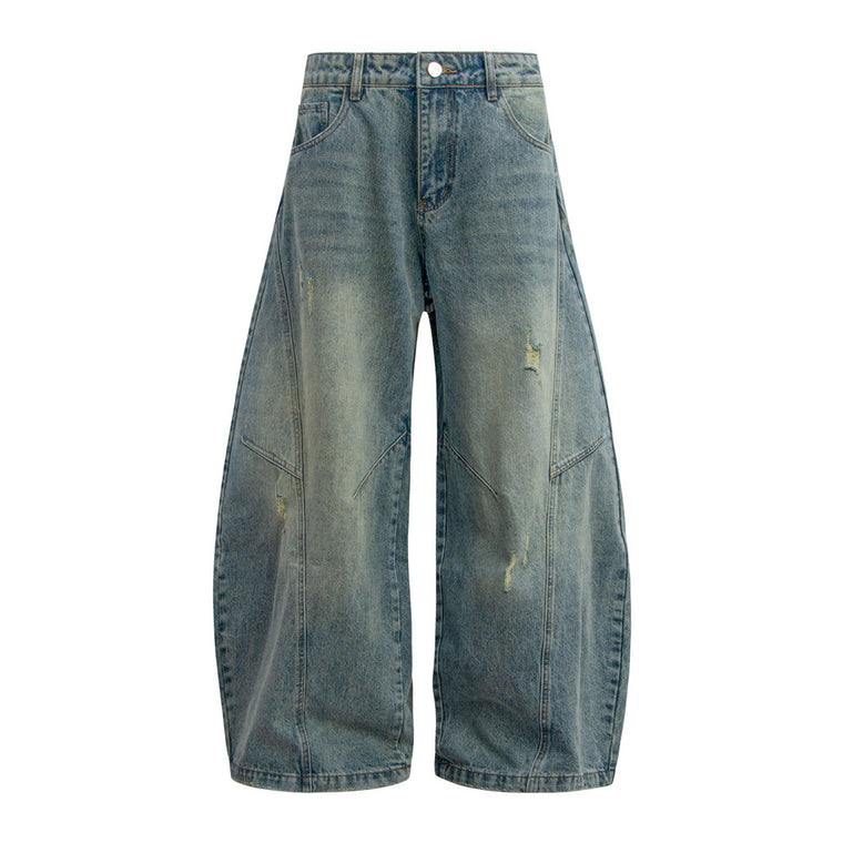 EAC–Distressed Curved Jeans