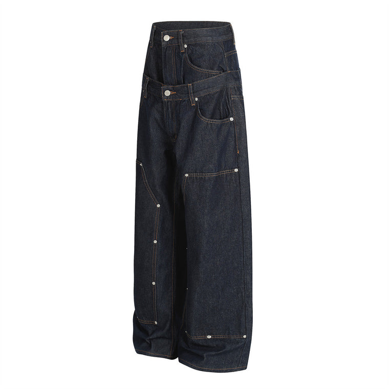 TwinBelt Patchwork Jeans