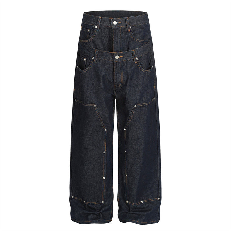 TwinBelt Patchwork Jeans