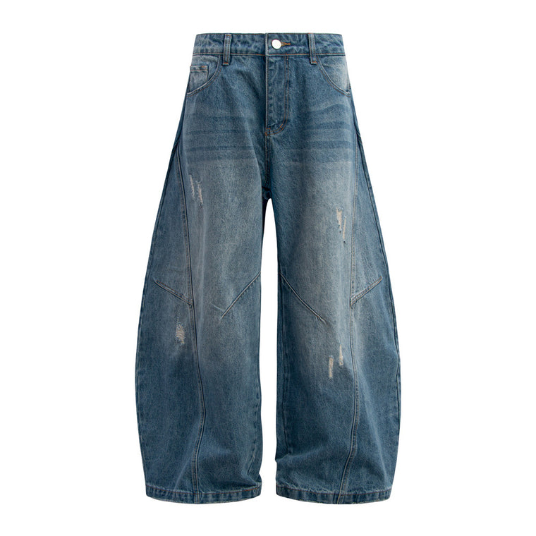 EAC–Distressed Curved Jeans
