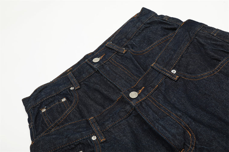 TwinBelt Patchwork Jeans