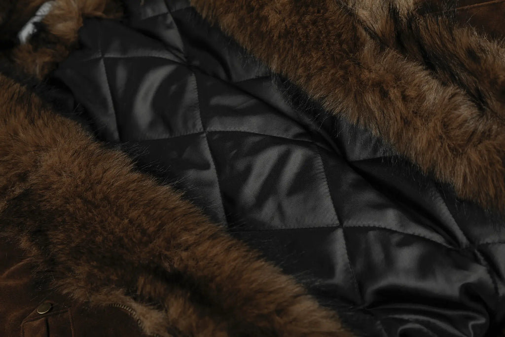 EAC–Retro Toggle Front Cropped Hooded Jacket