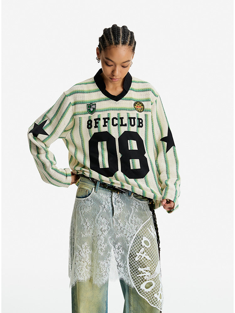 EAC–RetroJersey Striped Cropped Tee