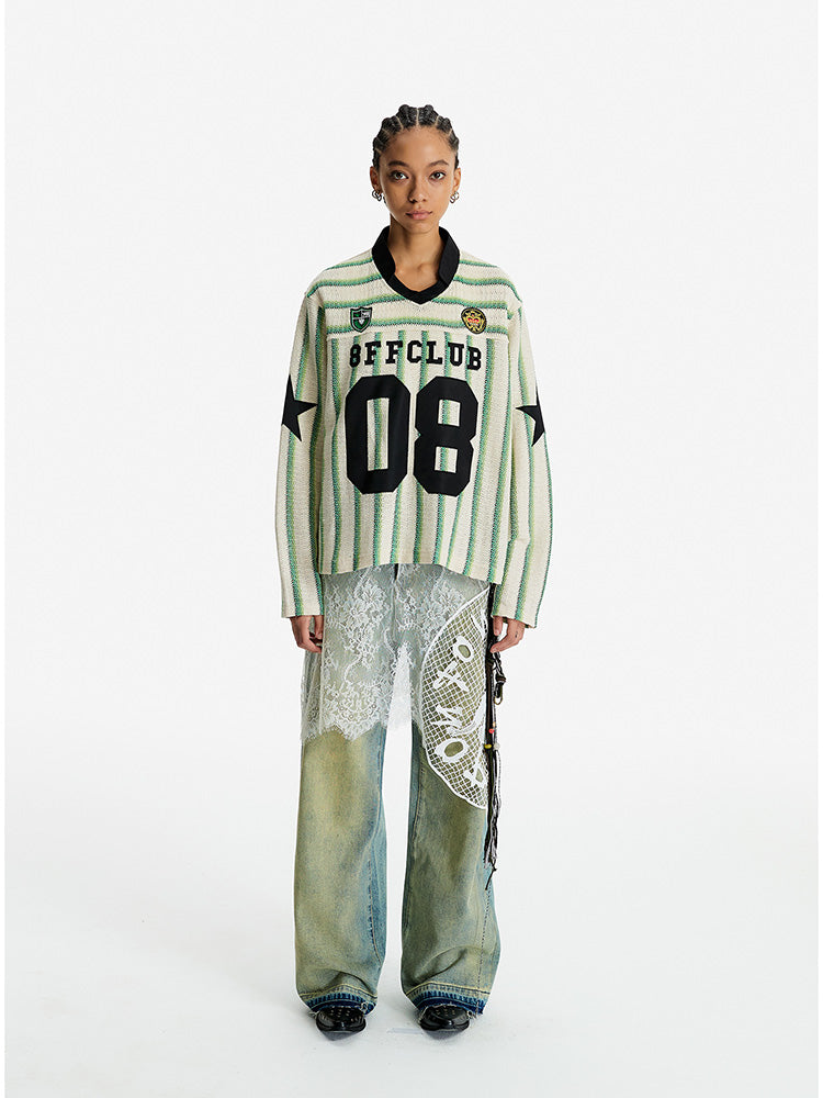 EAC–RetroJersey Striped Cropped Tee