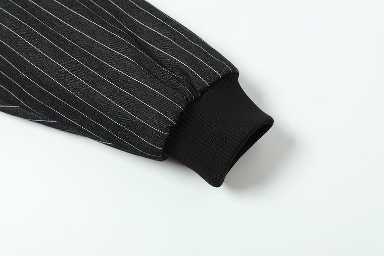 EAC–Striped Leopard Fur-Trim Hooded Padded Jacket