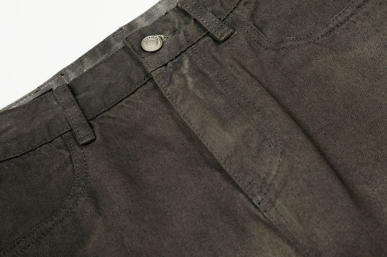 EAC-Grunge Wash Curved Leg Jeans