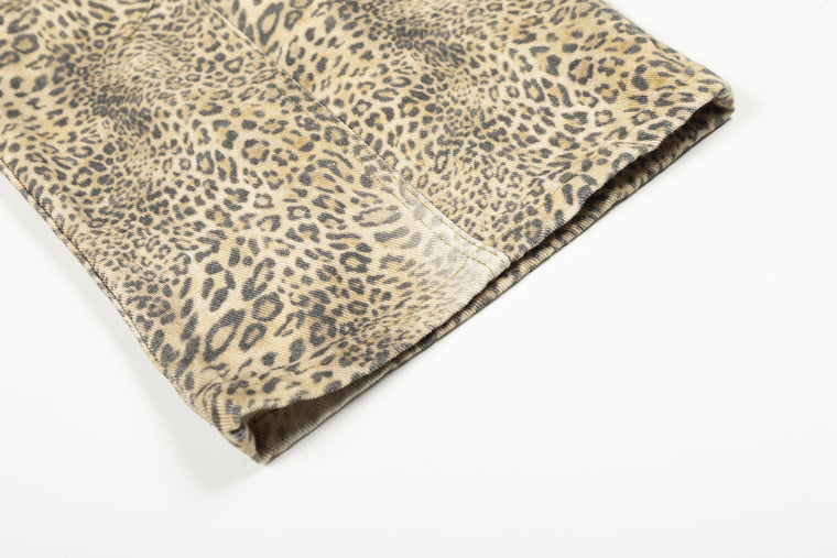 EAC–Leopard Curved Leg Jeans