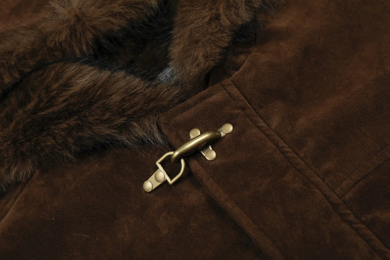 EAC–Retro Toggle Front Cropped Hooded Jacket