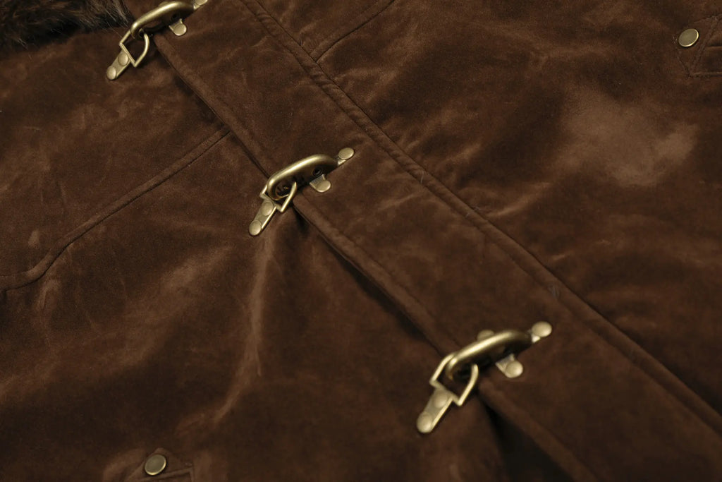 EAC–Retro Toggle Front Cropped Hooded Jacket