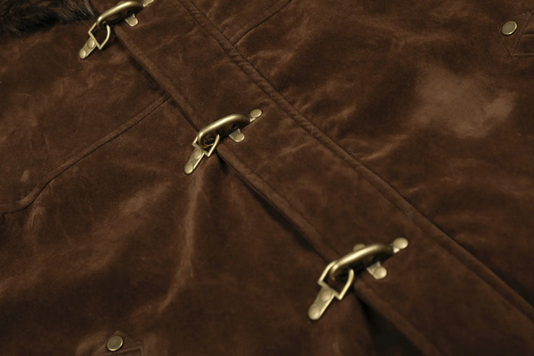 EAC–Retro Toggle Front Cropped Hooded Jacket