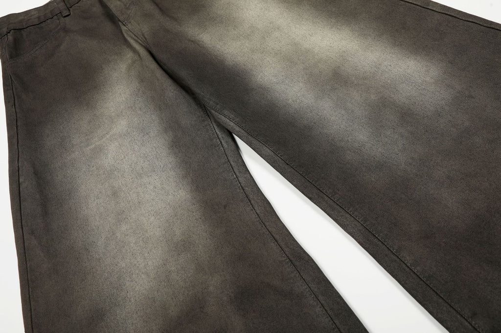 EAC-Grunge Wash Curved Leg Jeans