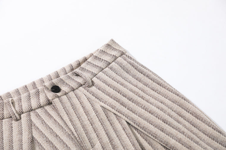 EAC – Pleated Pinstripe Wide-Leg Trousers