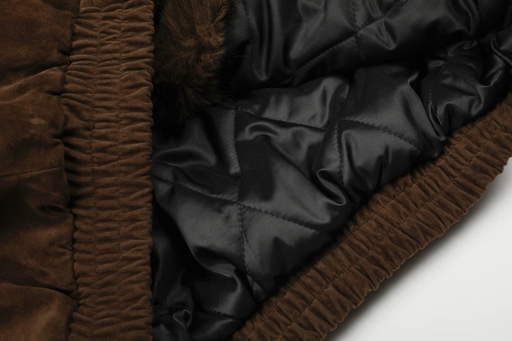 EAC–Retro Toggle Front Cropped Hooded Jacket