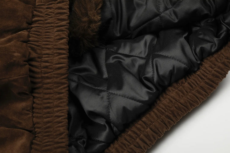 EAC–Retro Toggle Front Cropped Hooded Jacket