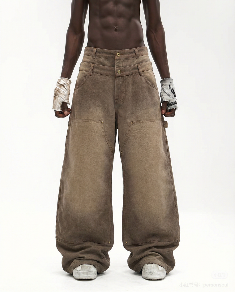 EAC – Double-Waist Logger Wide-Leg Trousers