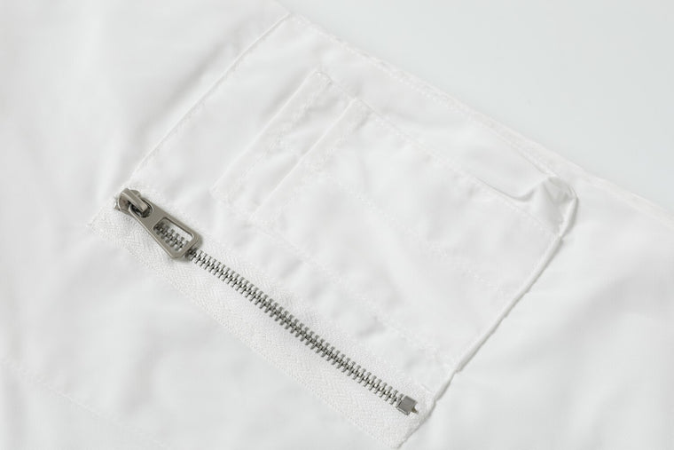 EAC–Patch Embroidered Fur-Trim Hooded Padded Jacket