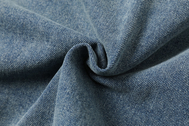 EAC–Vintage Wash Denim Jacket with Leopard Faux Fur Lining