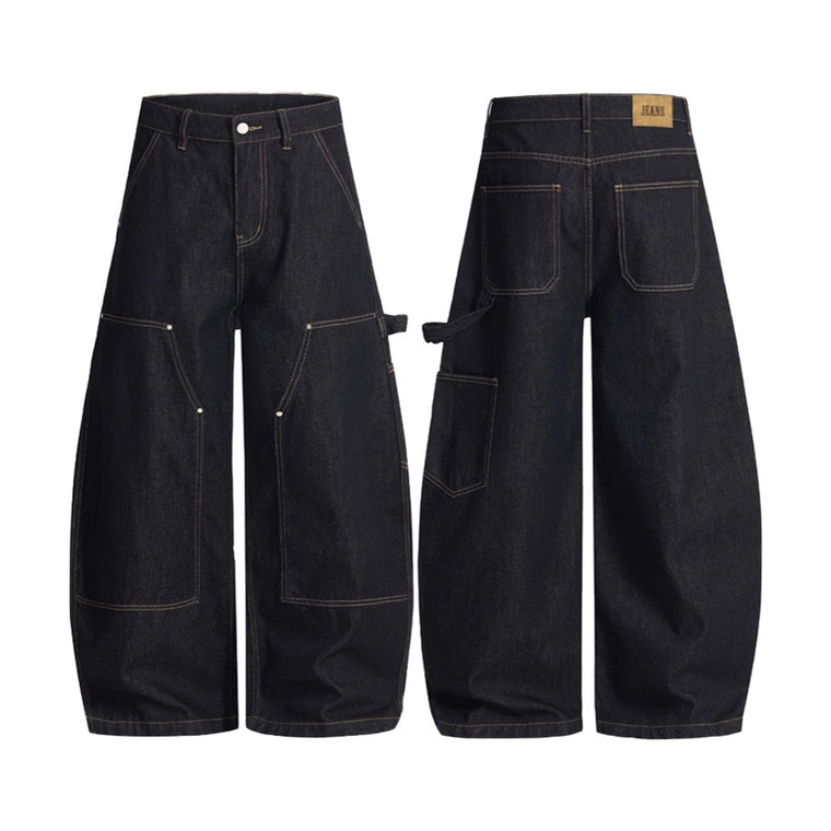 EAC – Curved Double-Knee Raw Denim Jeans