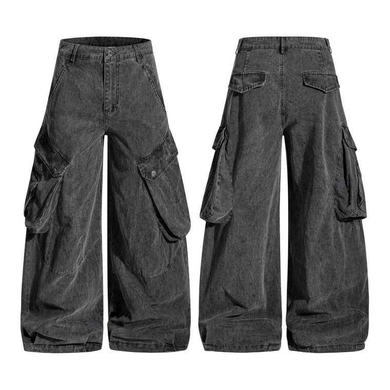 EAC – Washed Wide-Leg Denim Pants