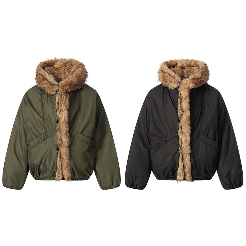 EAC–Faux Fur Trim Puffer Jacket