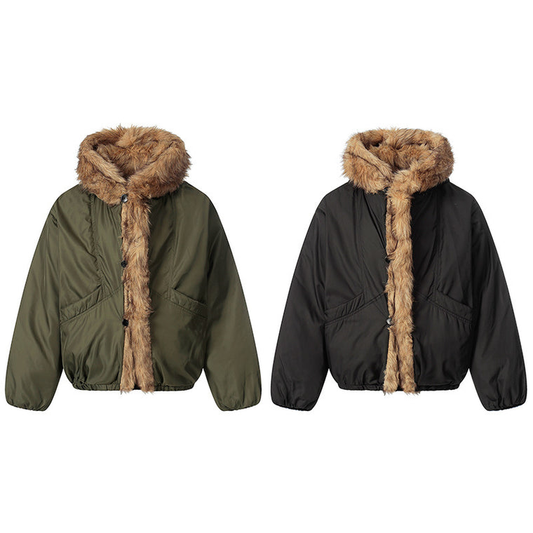 EAC–Faux Fur Trim Puffer Jacket