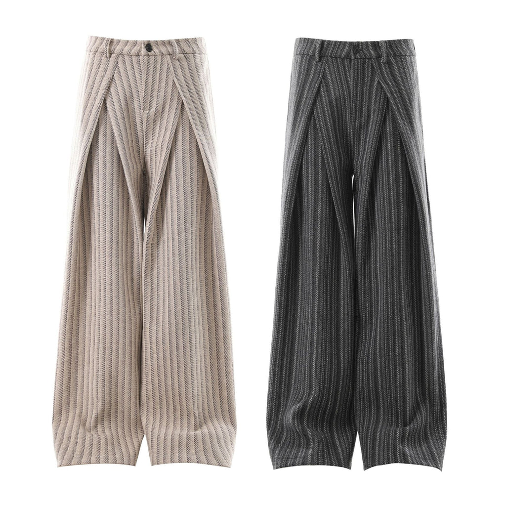 EAC – Pleated Pinstripe Wide-Leg Trousers