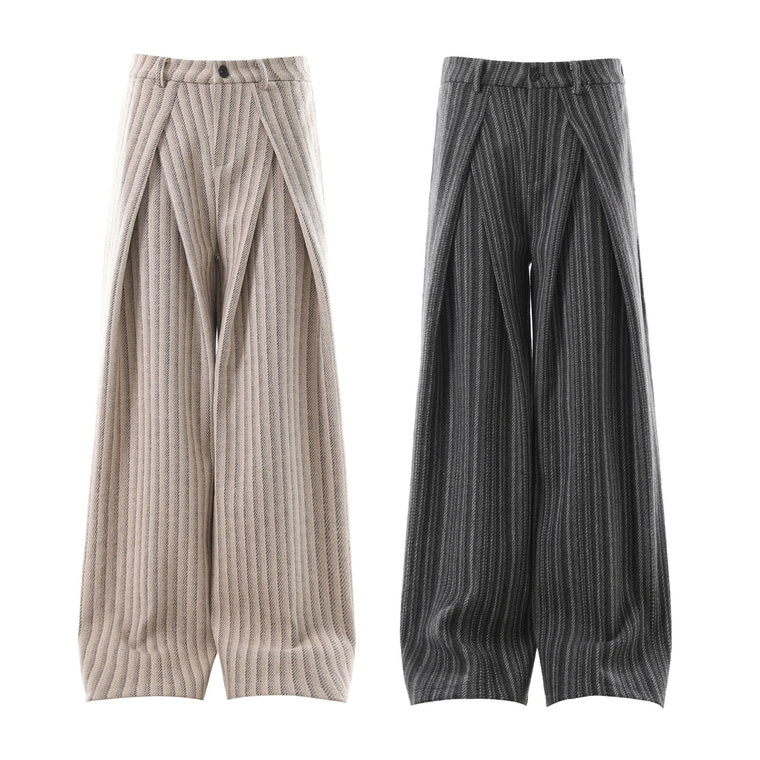 EAC – Pleated Pinstripe Wide-Leg Trousers