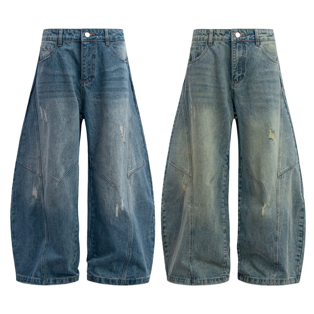 EAC–Distressed Curved Jeans