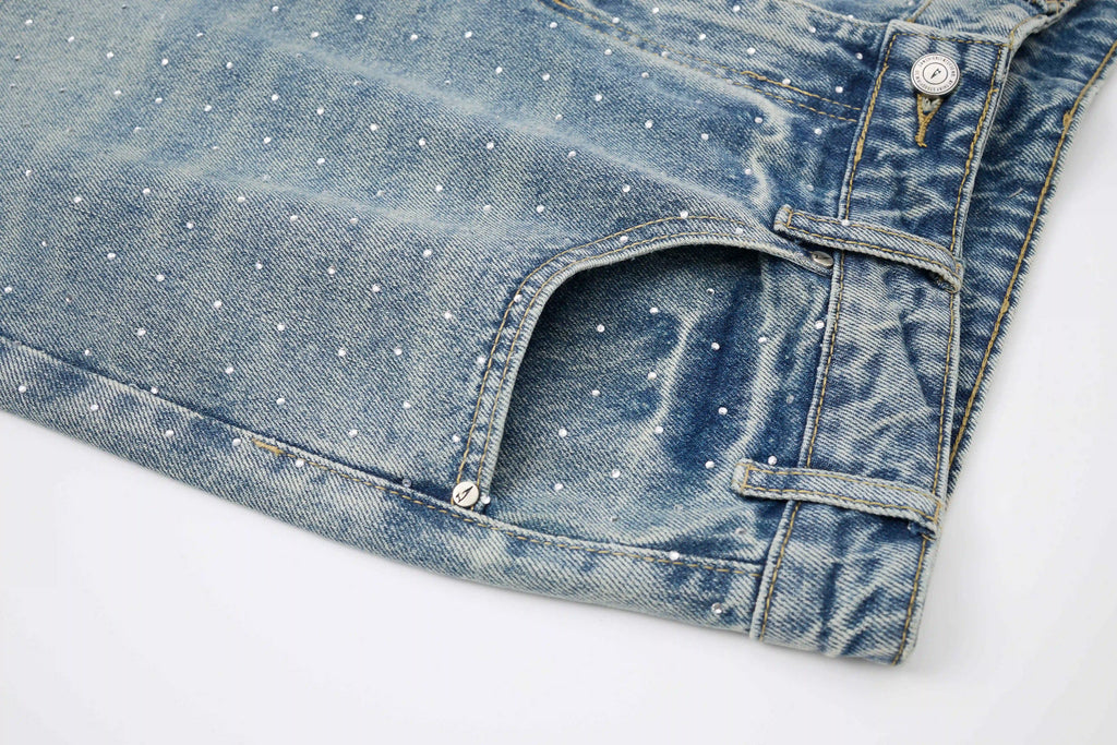 EAC – Rhinestone Wide-Leg Denim Jeans