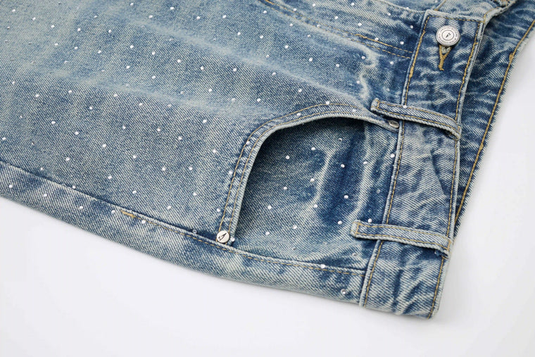 EAC – Rhinestone Wide-Leg Denim Jeans