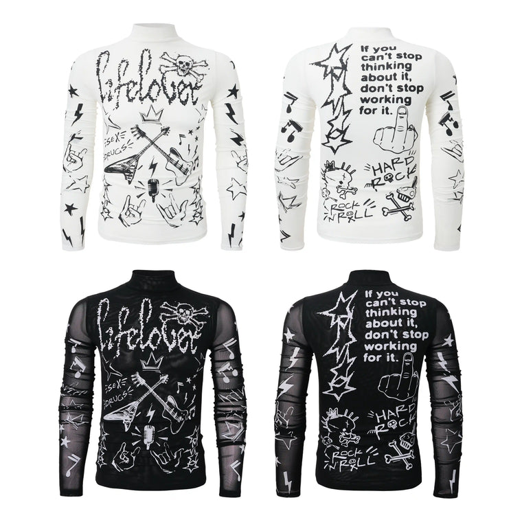 EAC – Graphic Mesh Long Sleeve Top