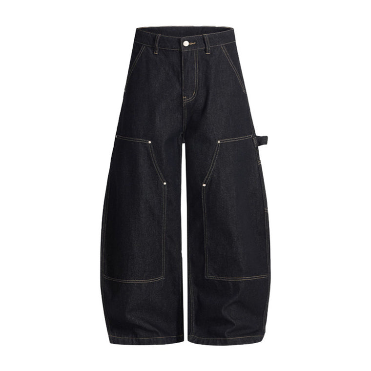 EAC – Curved Double-Knee Raw Denim Jeans