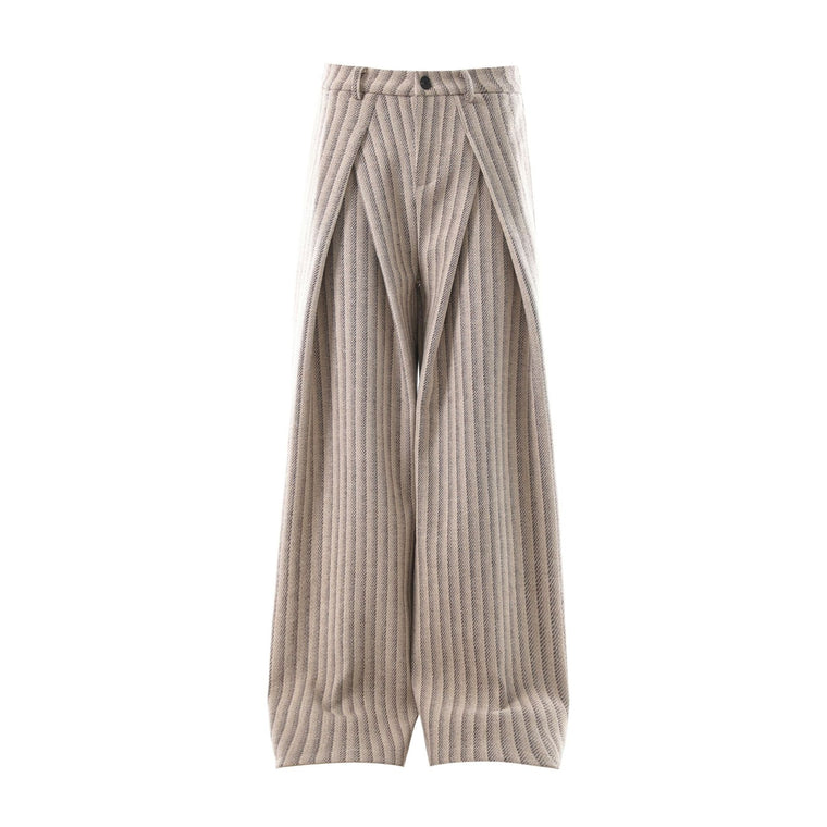 EAC – Pleated Pinstripe Wide-Leg Trousers
