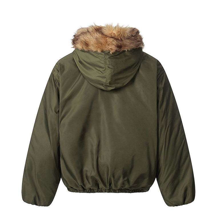 EAC–Faux Fur Trim Puffer Jacket