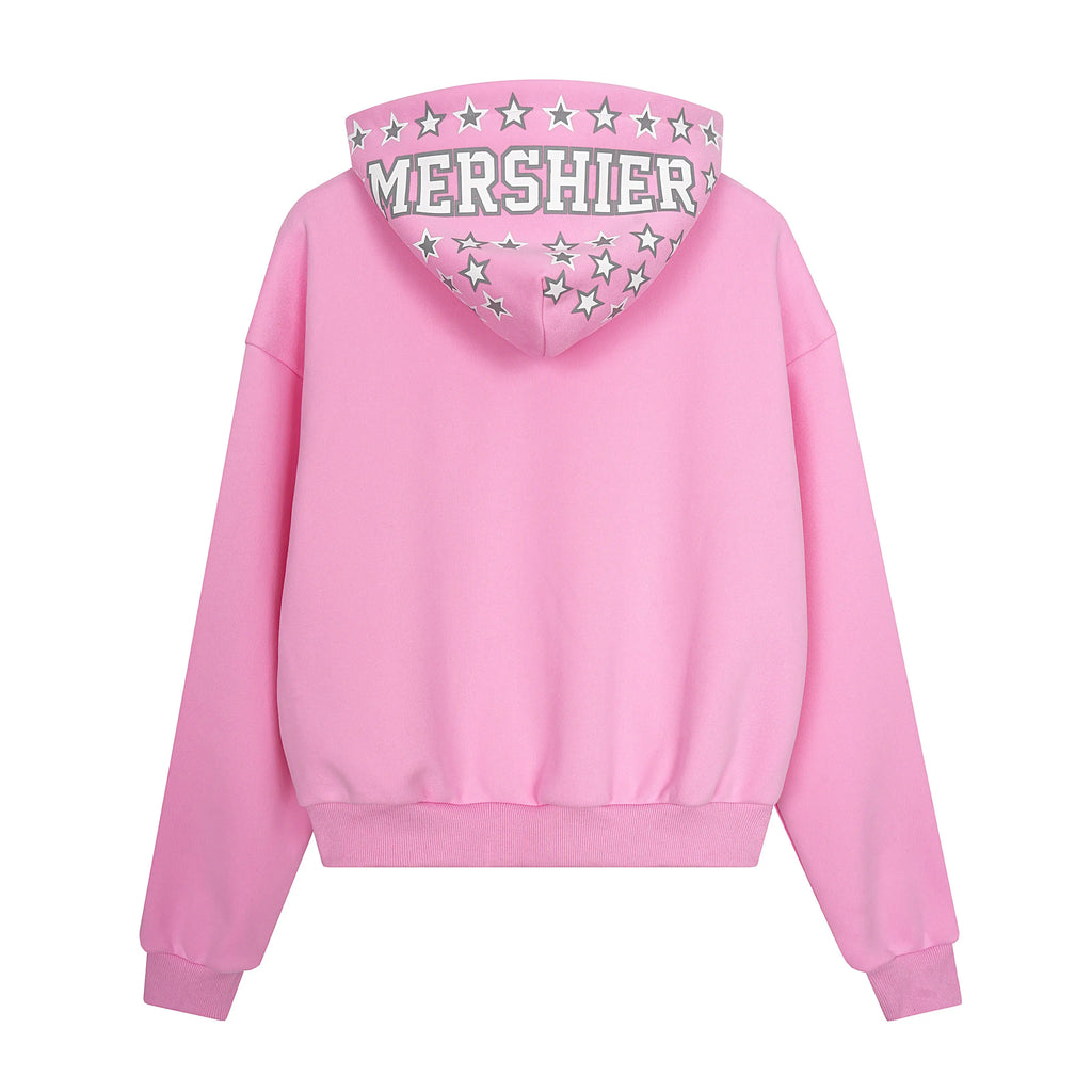 EAC–Star Print Fleece Zip Hoodie