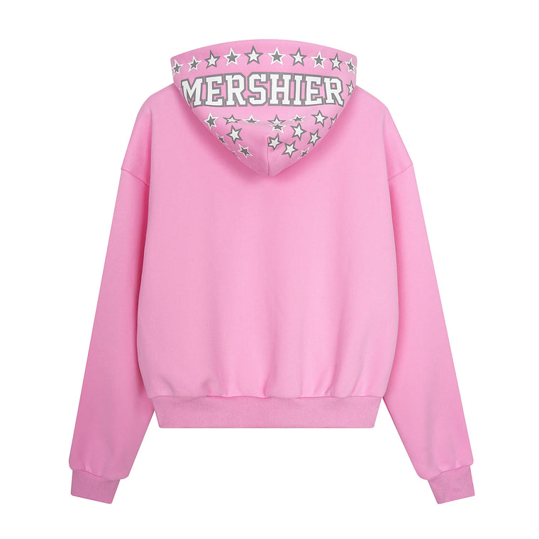 EAC–Star Print Fleece Zip Hoodie