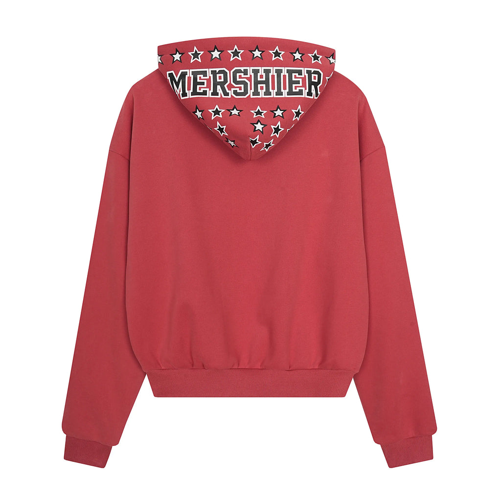 EAC–Star Print Fleece Zip Hoodie