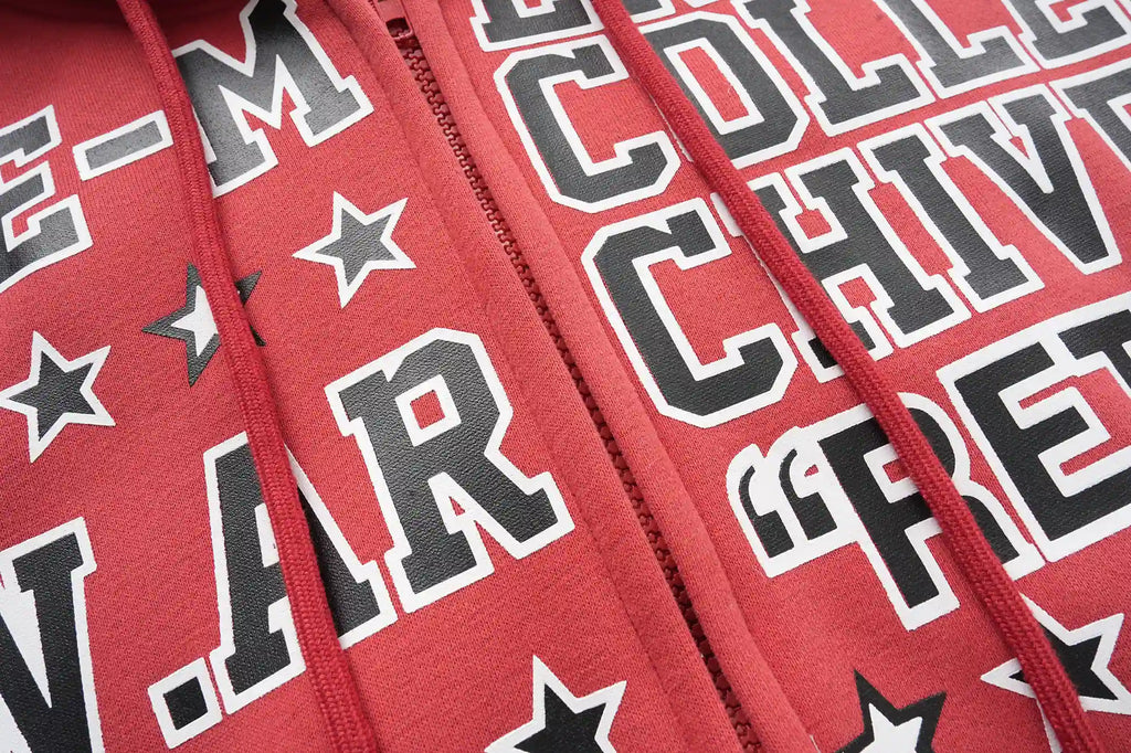 EAC–Star Print Fleece Zip Hoodie