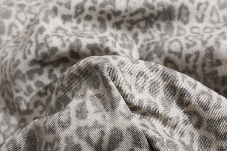 EAC–Leopard Faux Fur Collar Cropped Padded Jacket