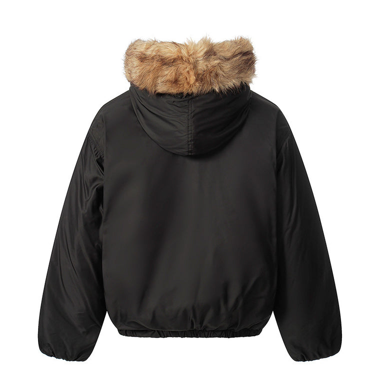 EAC–Faux Fur Trim Puffer Jacket