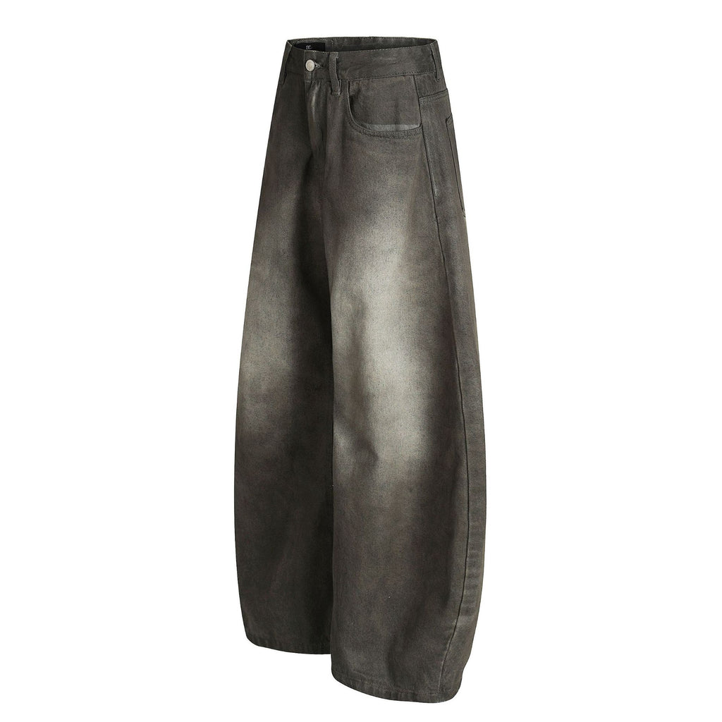 EAC-Grunge Wash Curved Leg Jeans