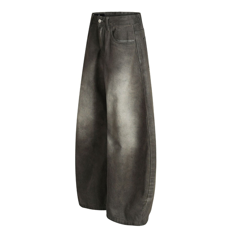 EAC-Grunge Wash Curved Leg Jeans