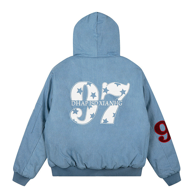 EAC–Vintage Wash Faux Fur Padded Jacket